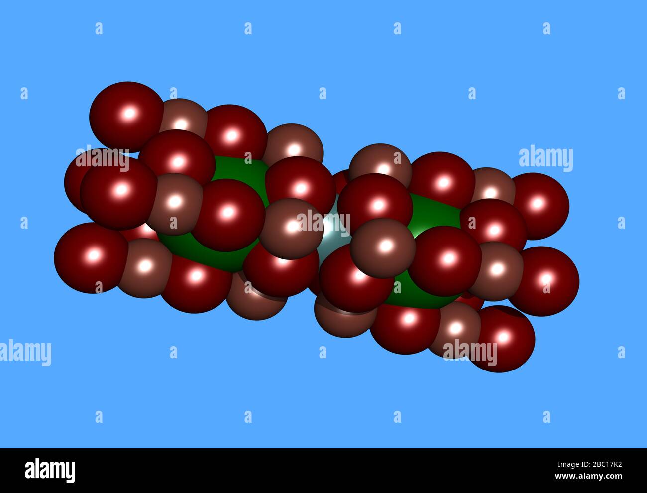 Yttrium Barium Kupfer Oxid Molekularmodell mit Atomen Stockfoto
