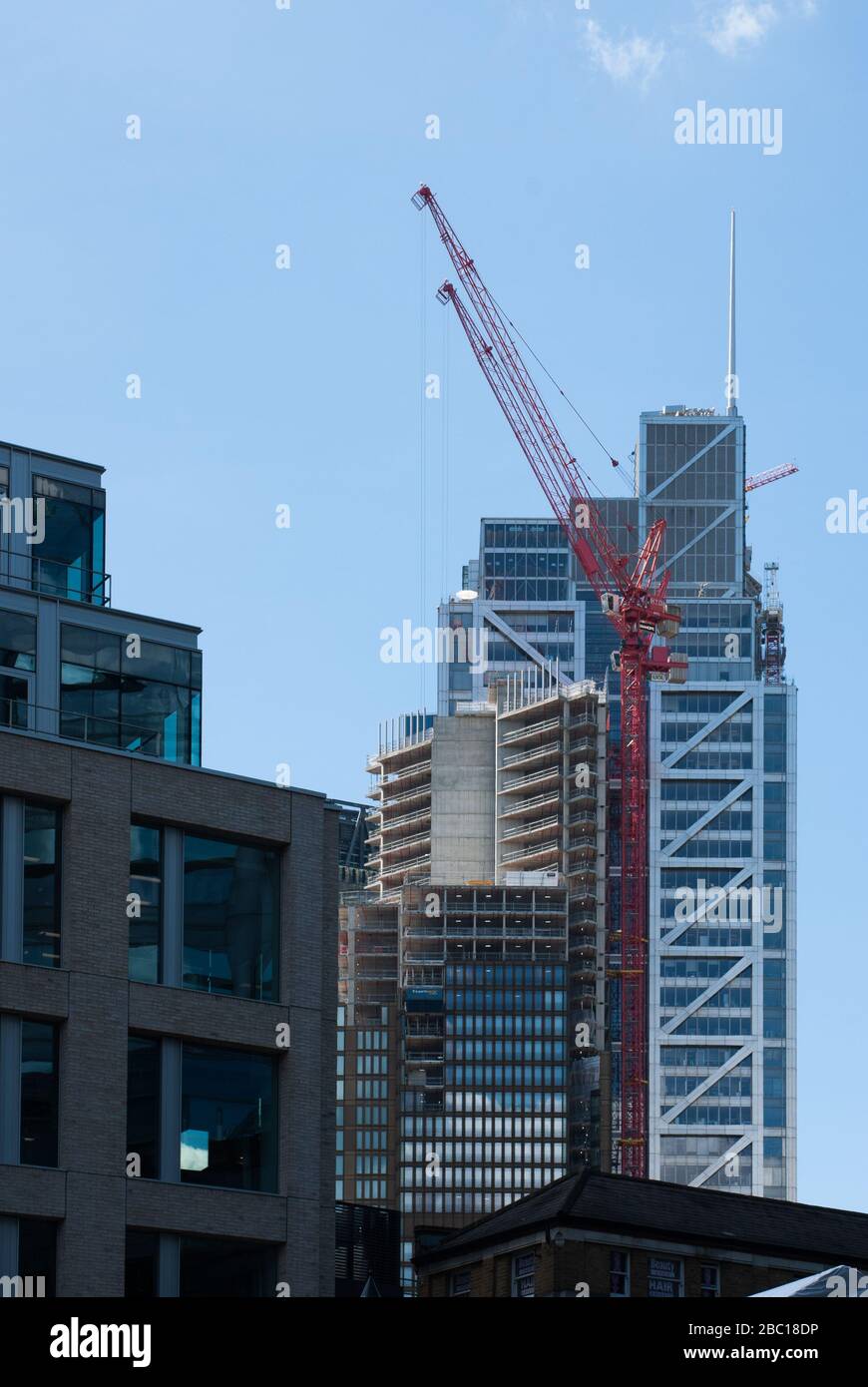 Eine Bishopsgate Plaza PLP Architecture VOL Lend Lease Twoer Building in Construction Heron Tower Bishops Square, London, E1 Juni 2019. Stockfoto