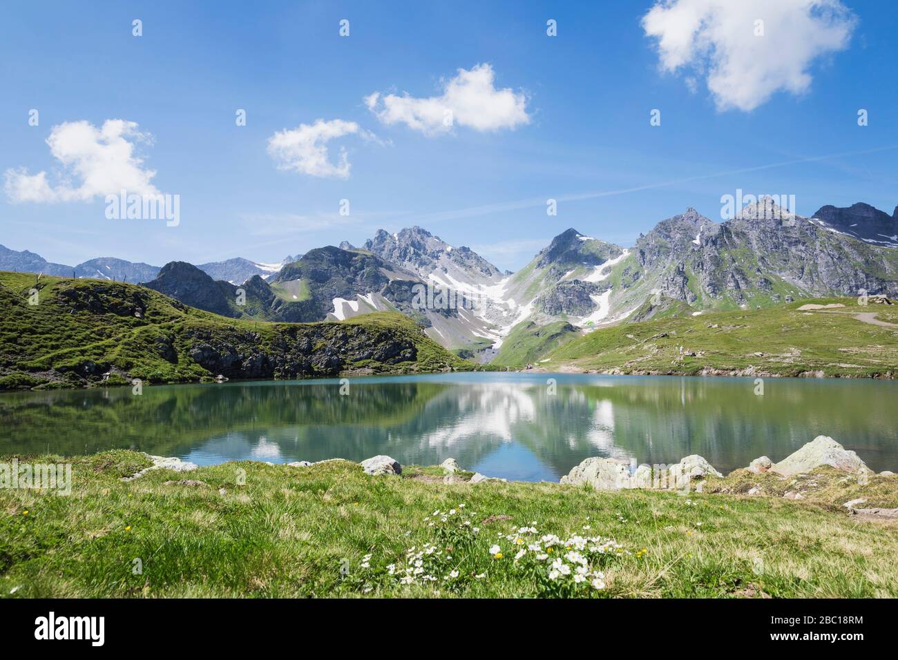 Schweiz, Kanton St. Gallen, Glarner Alpen, Wangs-See Stockfoto