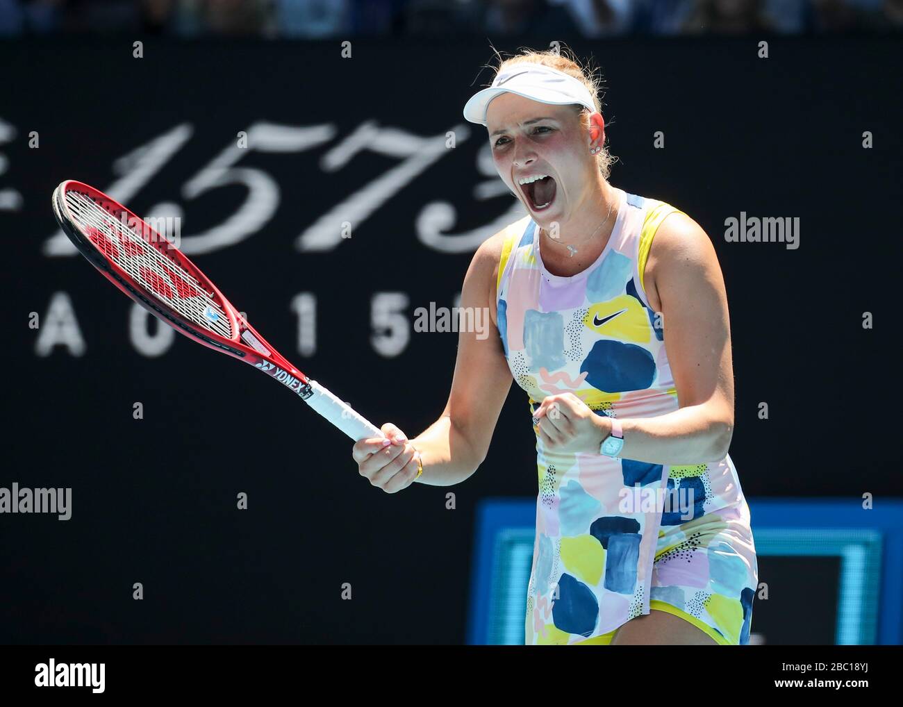 Die kroatische Tennisspielerin Donna Vekic macht beim Dameneinzel im