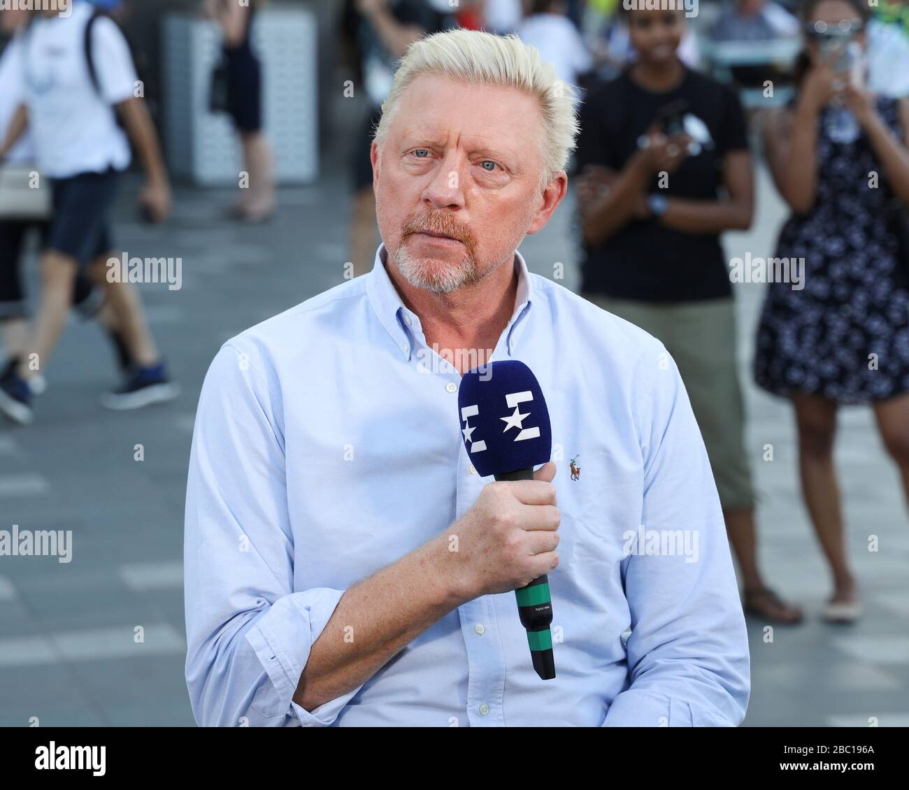 Eurosport TV-Moderator Boris Becker während des Tennisturniers Australian Open 2020, Melbourne Park, Melbourne, Victoria, Australien. Stockfoto