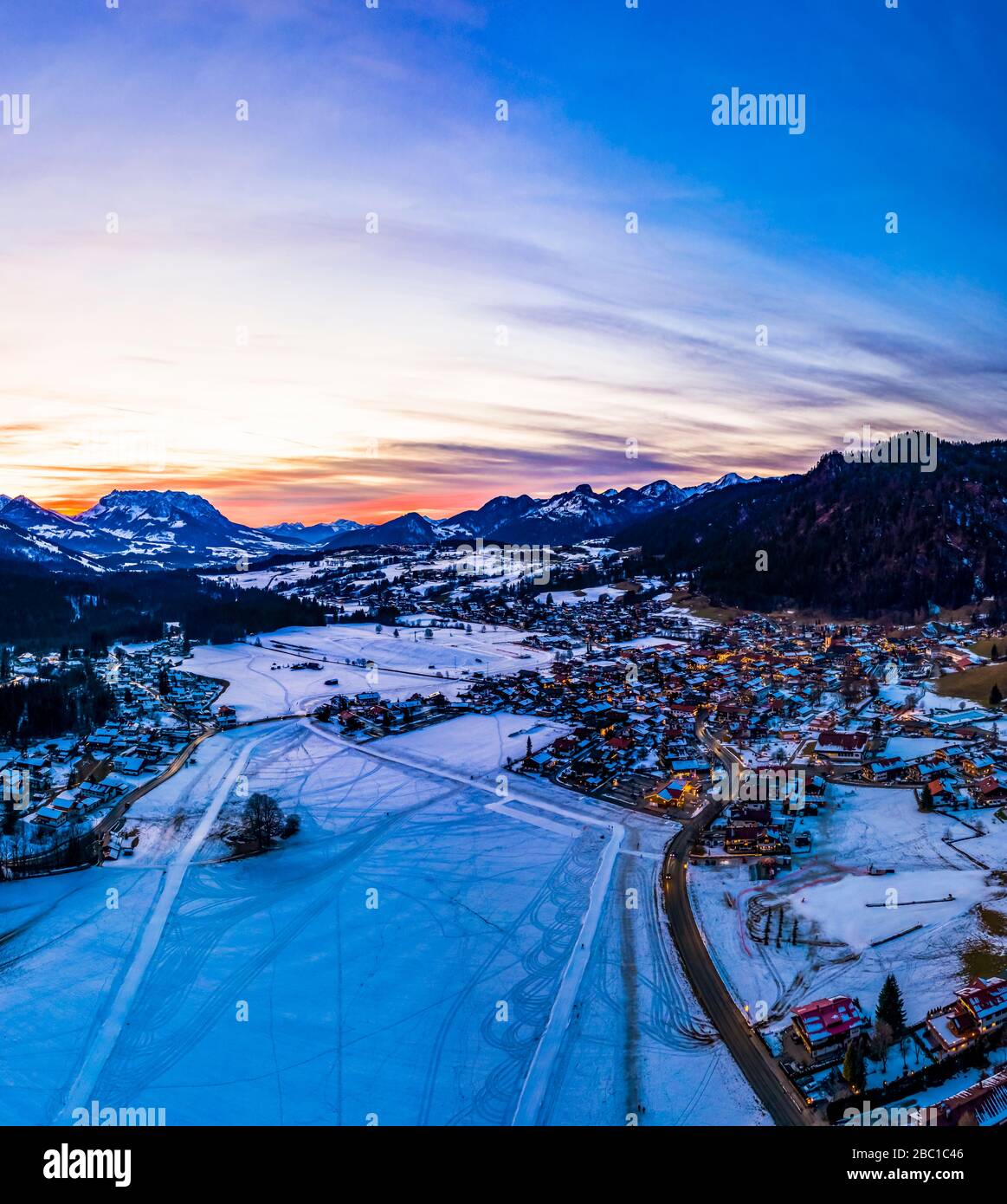 Lufttaufnahme, Deutschland, Oberbayern, Chiemgau, verschreiben Reit im Winkl Stockfoto