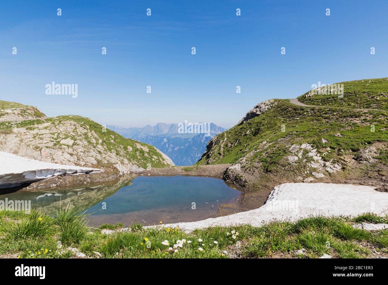 Schweiz, Kanton St. Gallen, Glarner Alpen und Walensee Stockfoto