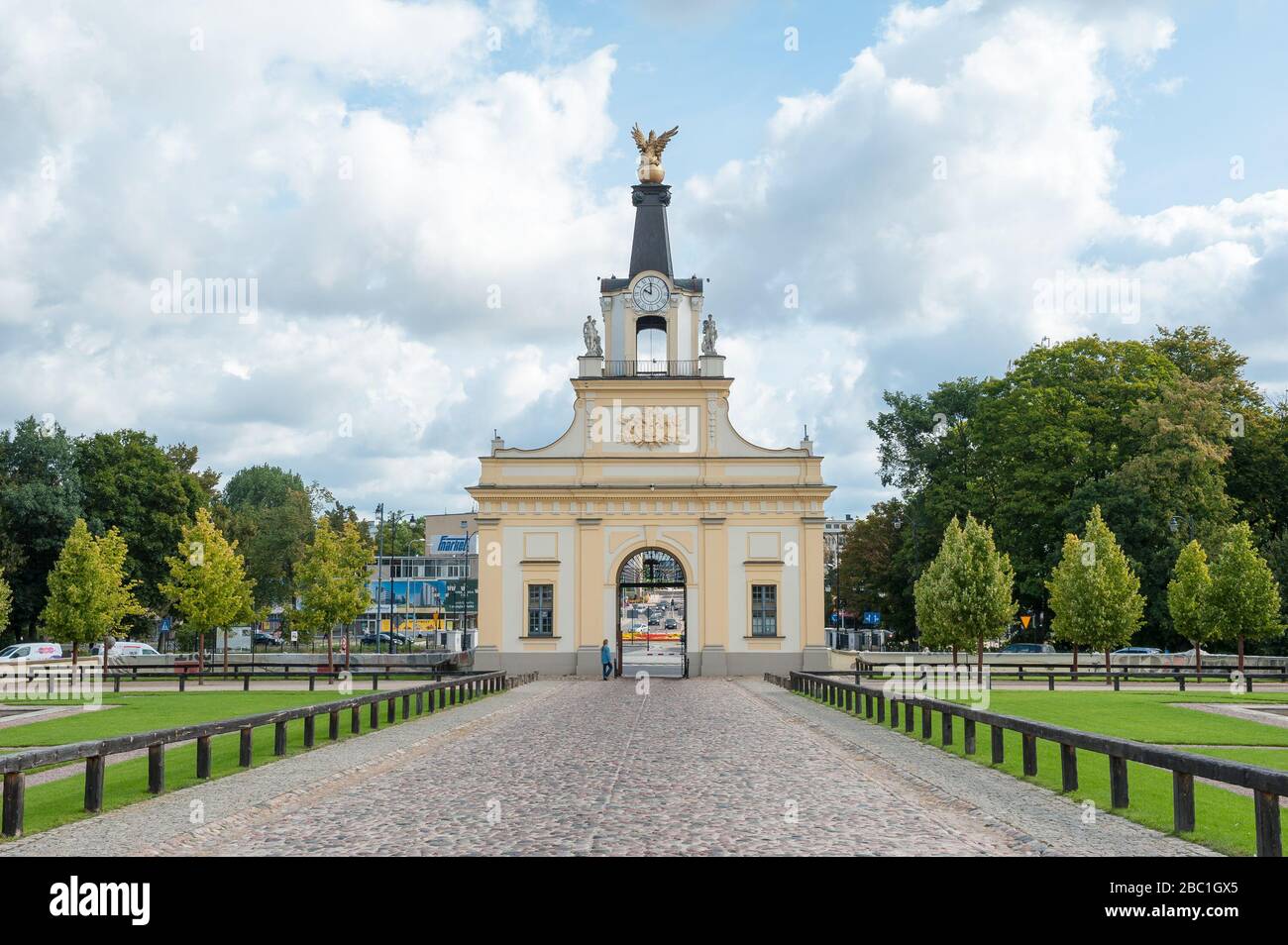 Das Haupttor des Branicki-Palastes in Białystok, der Wojewodschaft Podlaskie, Polen Stockfoto