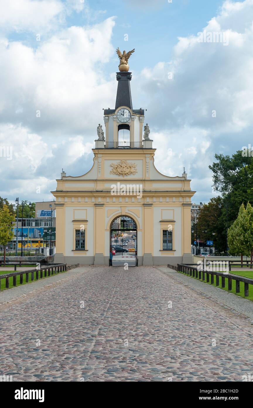 Das Haupttor des Branicki-Palastes in Białystok, der Wojewodschaft Podlaskie, Polen Stockfoto