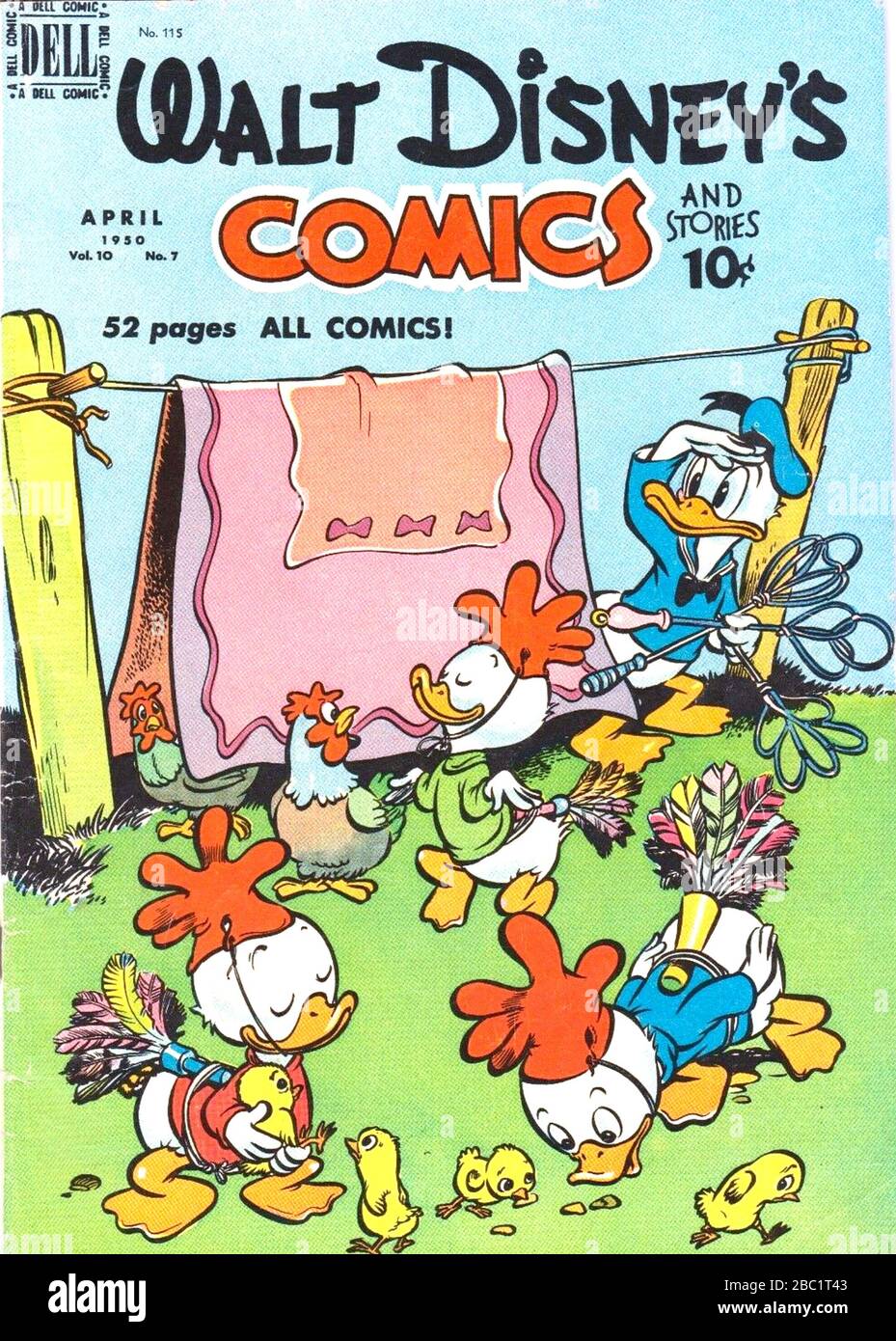 WALT DISNEY DONALD DUCK COMIC April l1950 Stockfoto