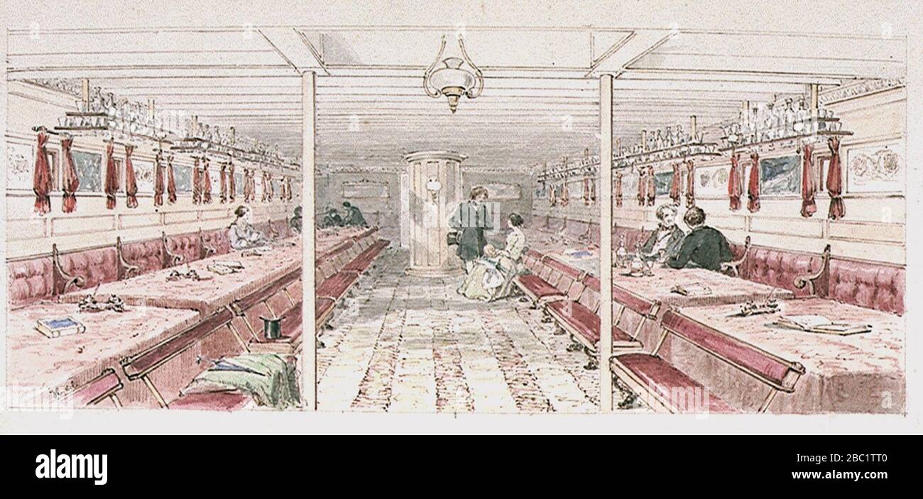 Grand Saloon der "Großbritannien" nach dem Umbau Stockfoto