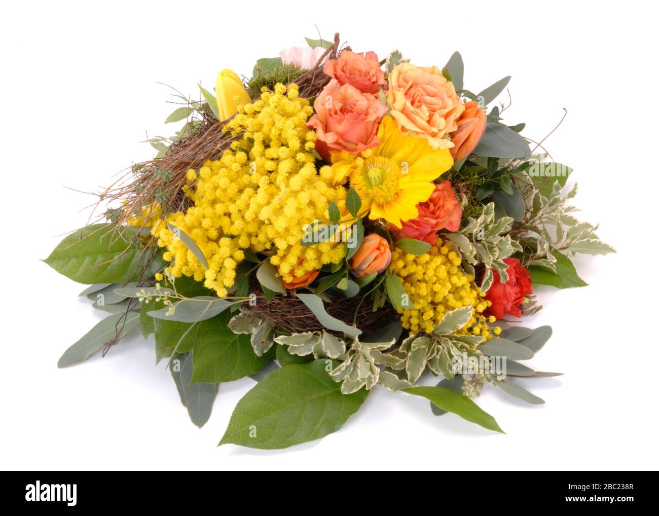 Blumenstrauß mit schönen Frühlingsblumen Stockfoto