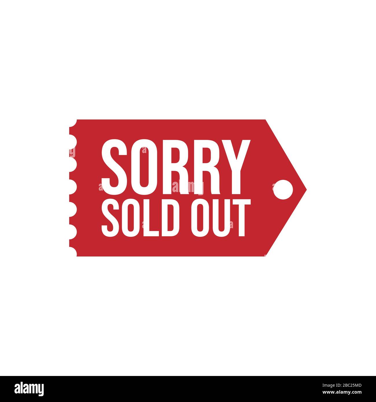 Rotes ausverkauftes Tag-Symbol, Einkaufsmeldungszeichen, Vektorbild Stock Vektor