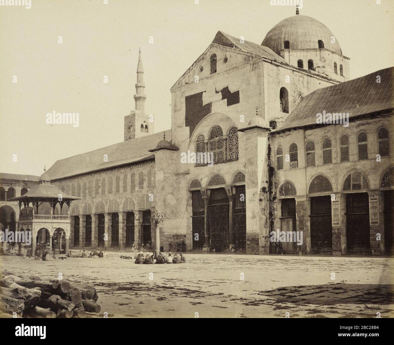 Große Moschee Damaskus, Nordseite, Francis Bedford von 1862. Stockfoto