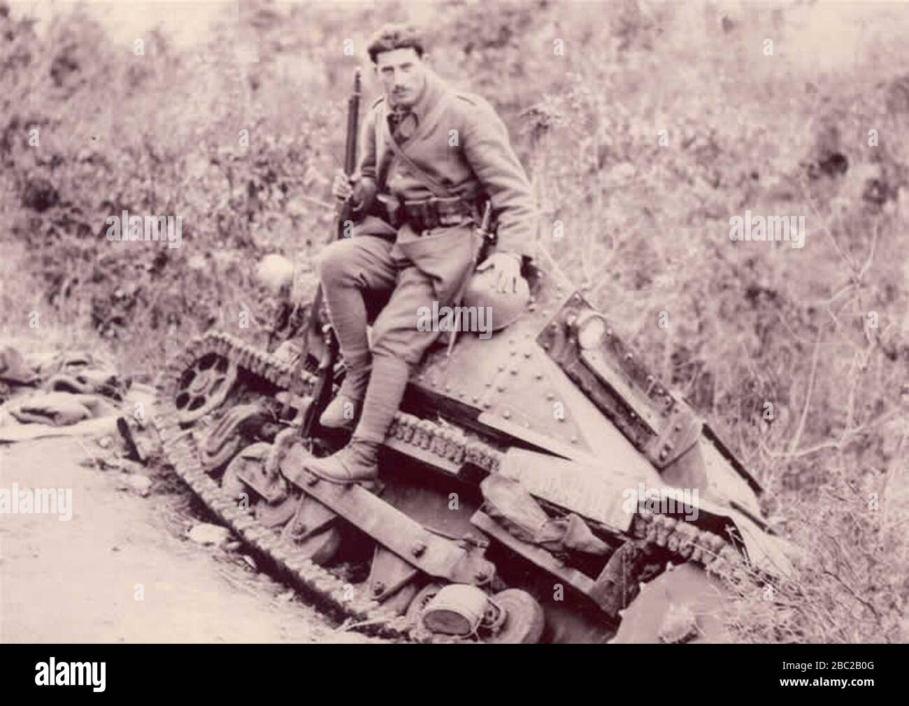 Der griechische Soldat Kalpaki 1940. Stockfoto