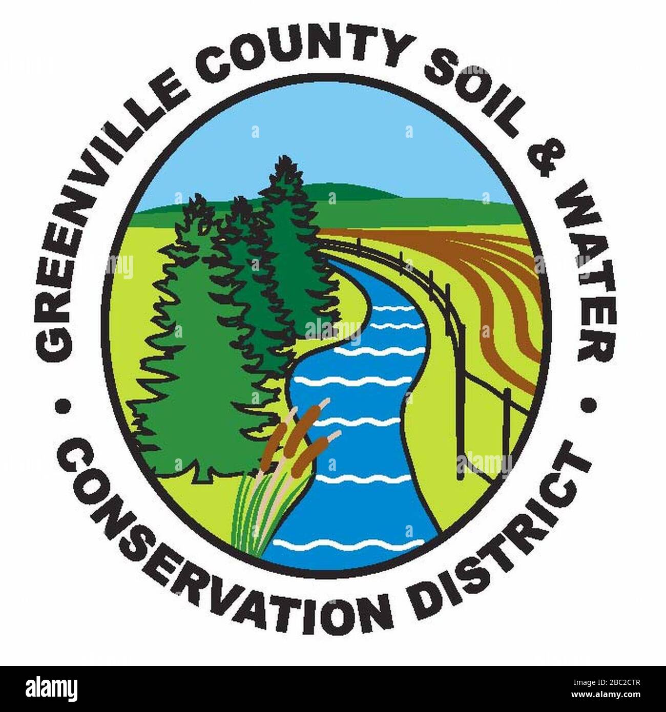 Greenville County - Logo für den Boden- und Wasserschutzbezirk. Stockfoto