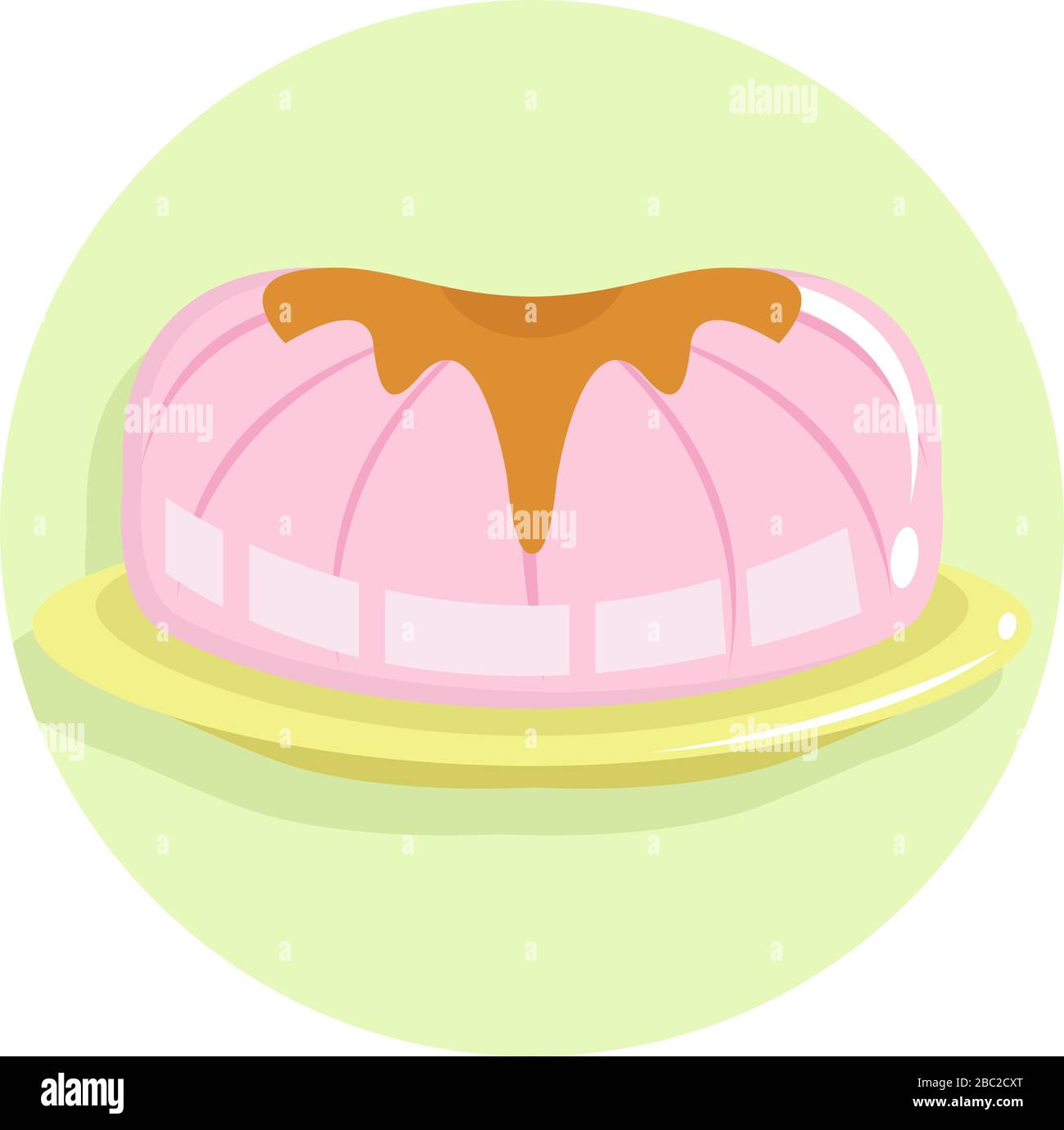 Pink Jelly mit Peanut Butter Topping einfache farbenfrohe Flat Illustration Stock Vektor