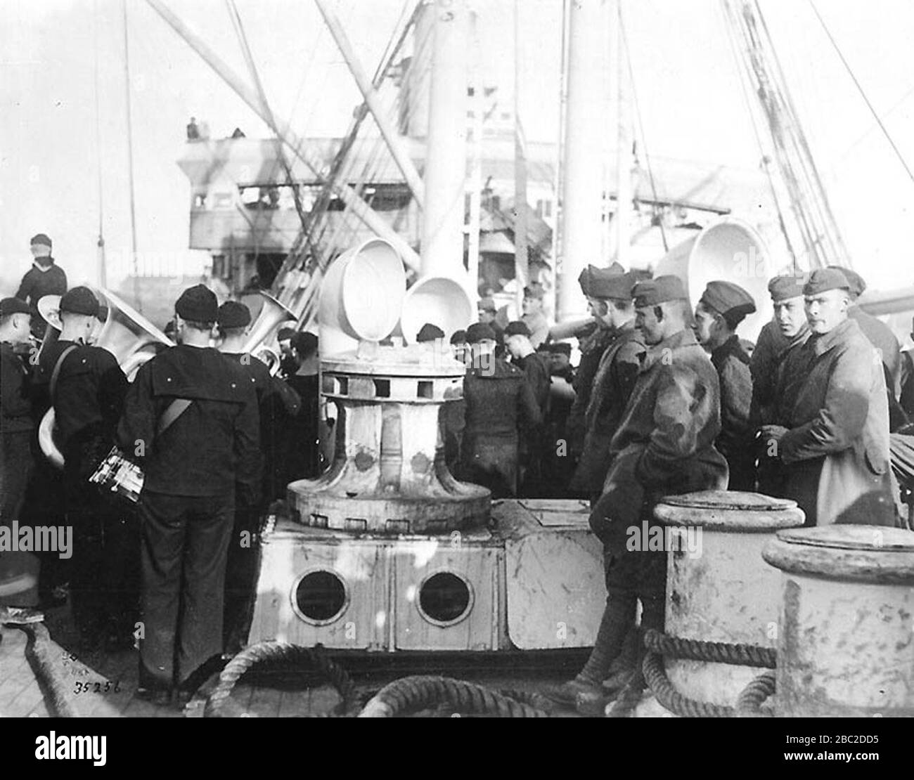 Begrüßung der Truppen an Bord der USS Princess Matoika 20. Dezember 1918. Stockfoto