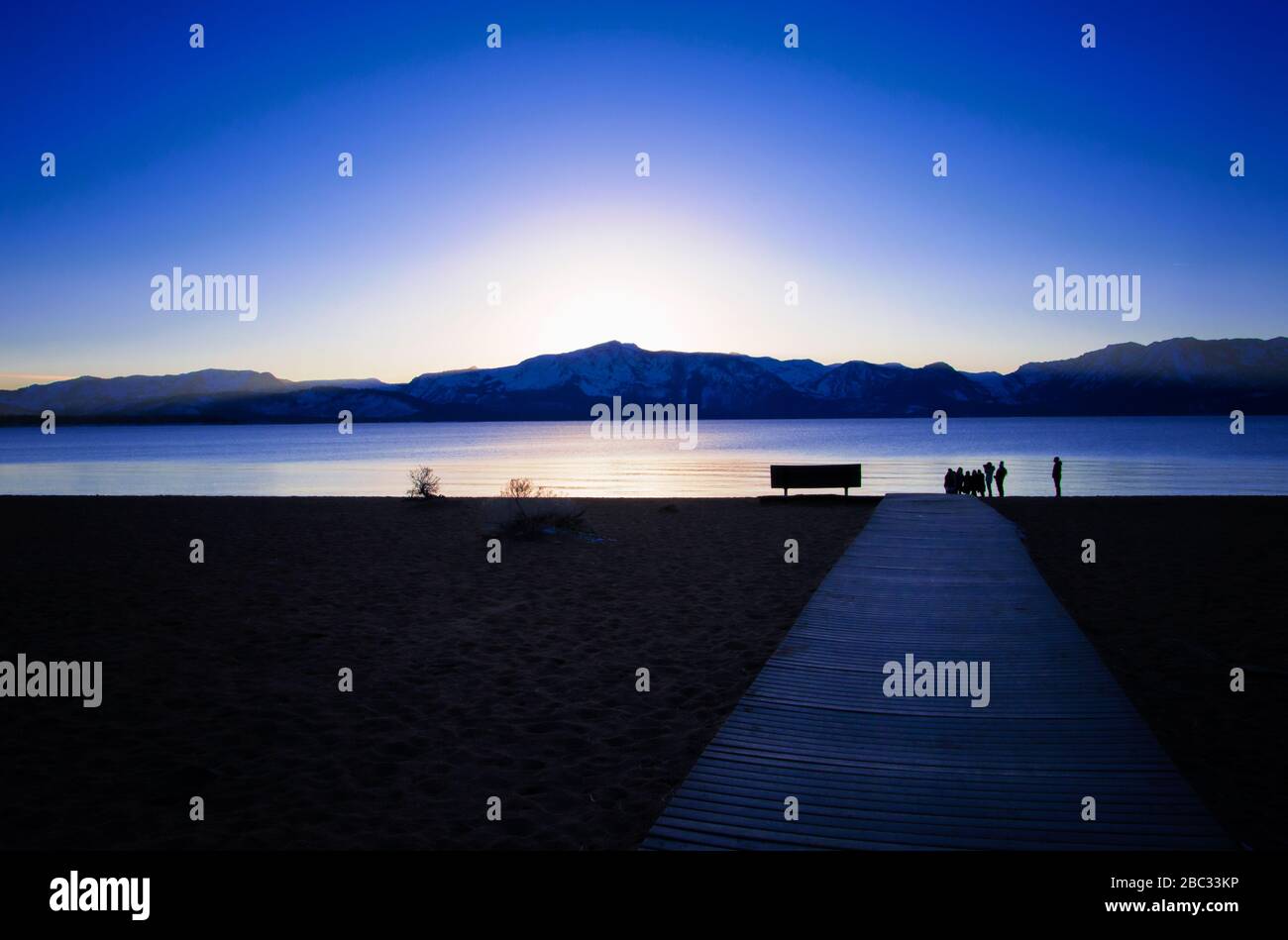 Lake Tahoe-Sonnenuntergang Stockfoto