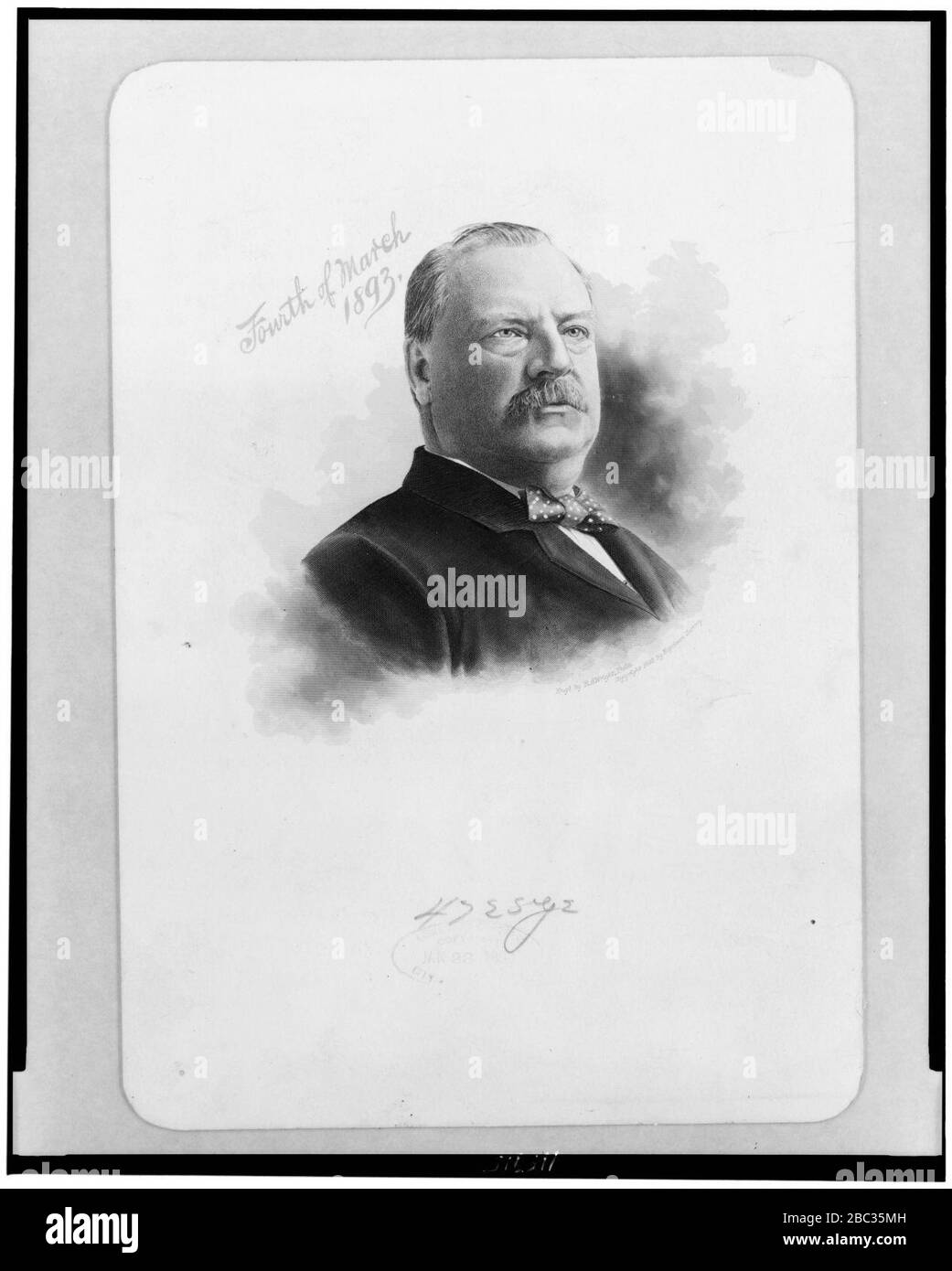 Grover Cleveland, Kopf-und-Schulterporträt, leicht nach rechts gerichtet) - von E.A. Wright, Phila Stockfoto
