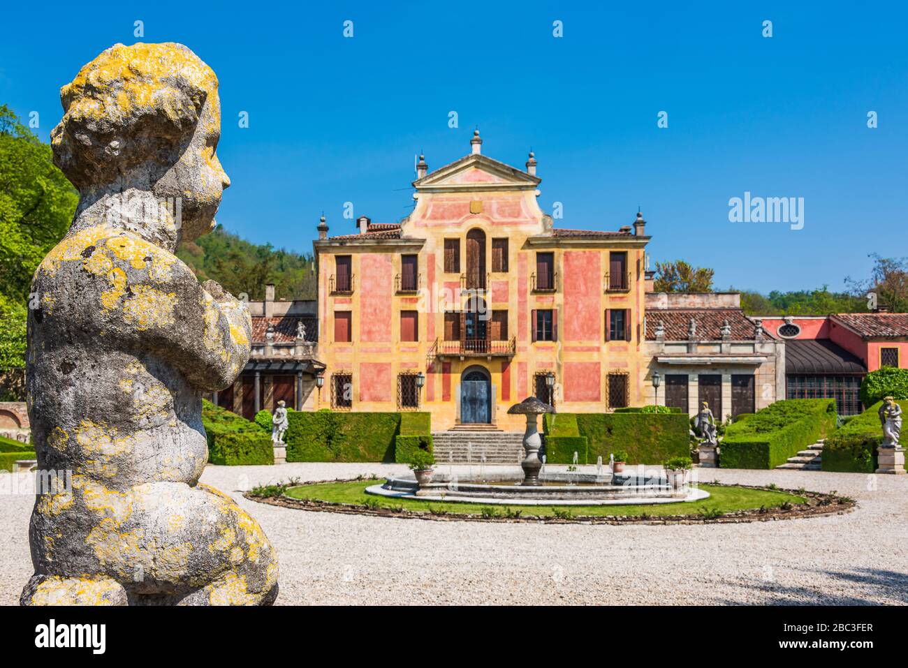 Villa Barbarigo ist eine ländliche Villa aus dem 17. Jahrhundert, die von der venetianischen Familie der Barbarigo erbaut wurde Stockfoto