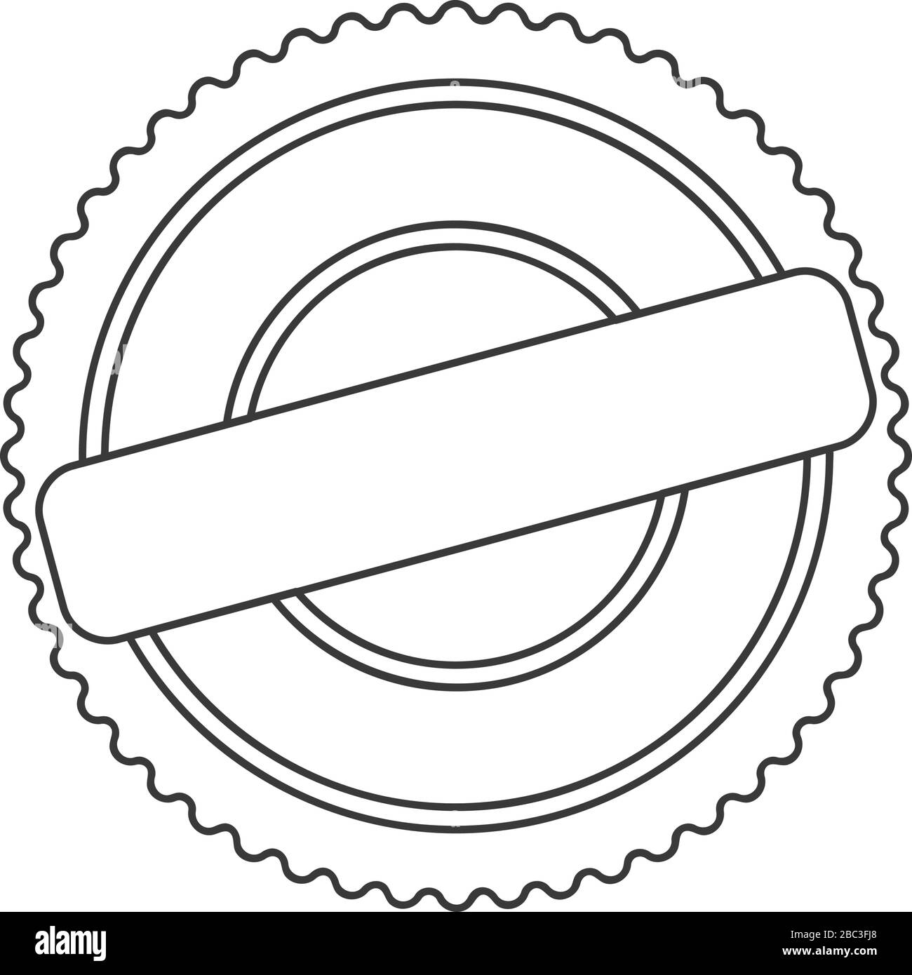 Offizielle Prägestempeldichtung Symbol Vektor-Linienzeichnung Stock Vektor