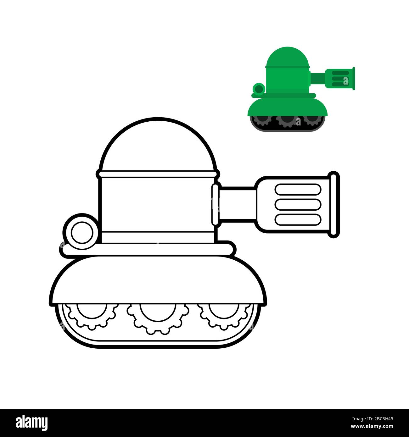 Farbband für den Tank. Cartoon war Maschine Spielzeugstil Stock Vektor