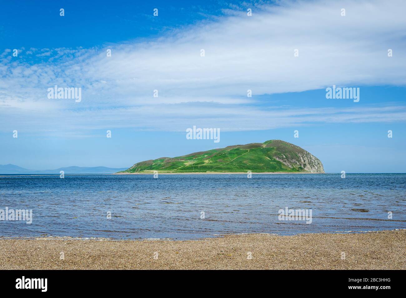 Blick von der Küste auf die Insel Davaar. Kintyre Landschaften, Schottland Stockfoto