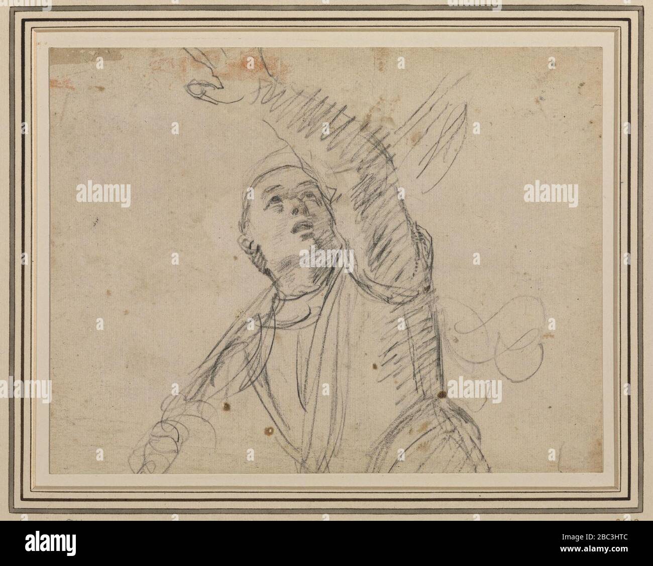 Guercino - EIN Soldat, nach dem Soldaten in an. Carracci's Resurrection, Maisons-Lafitte, RCIN 902599. Stockfoto