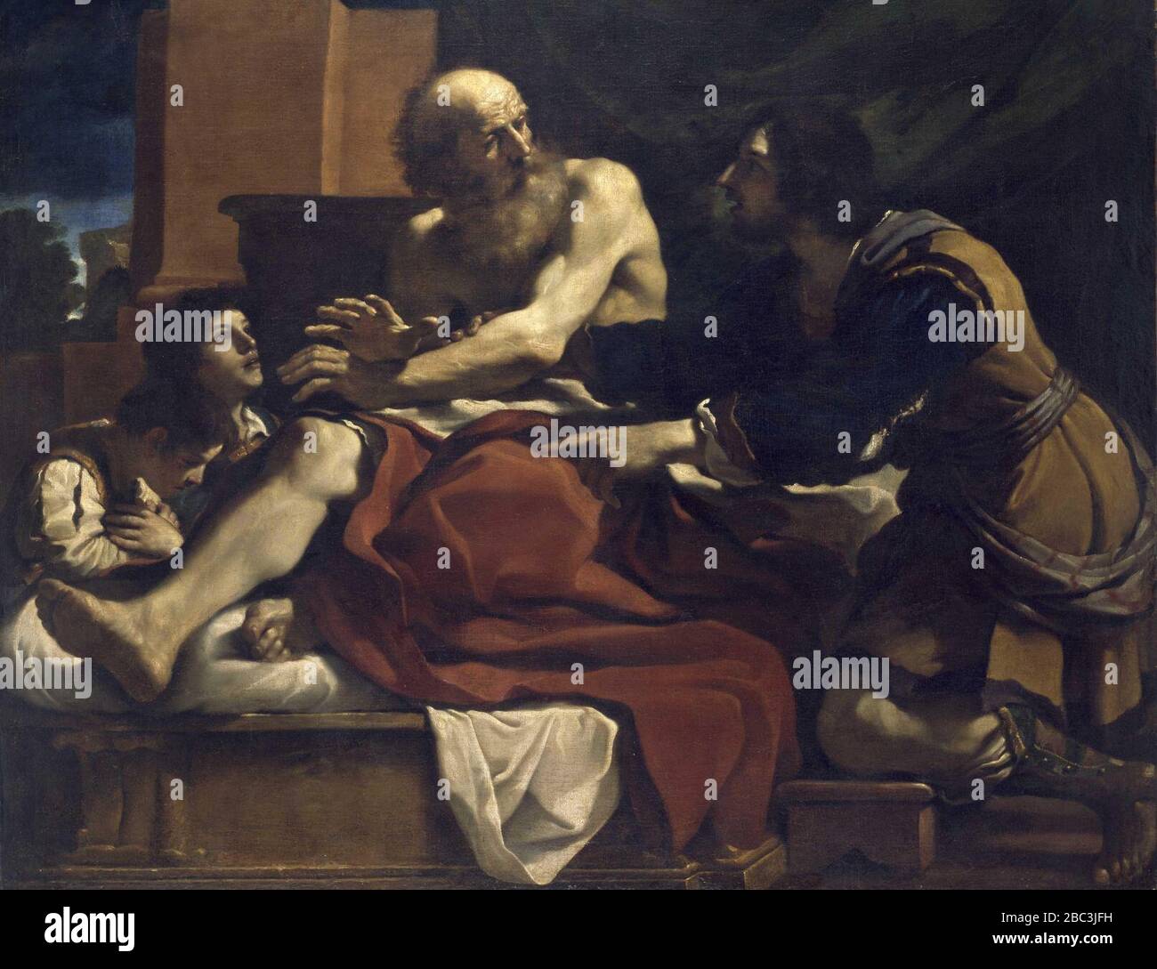 Guercino Jacob Ephraim und Manasse. Stockfoto