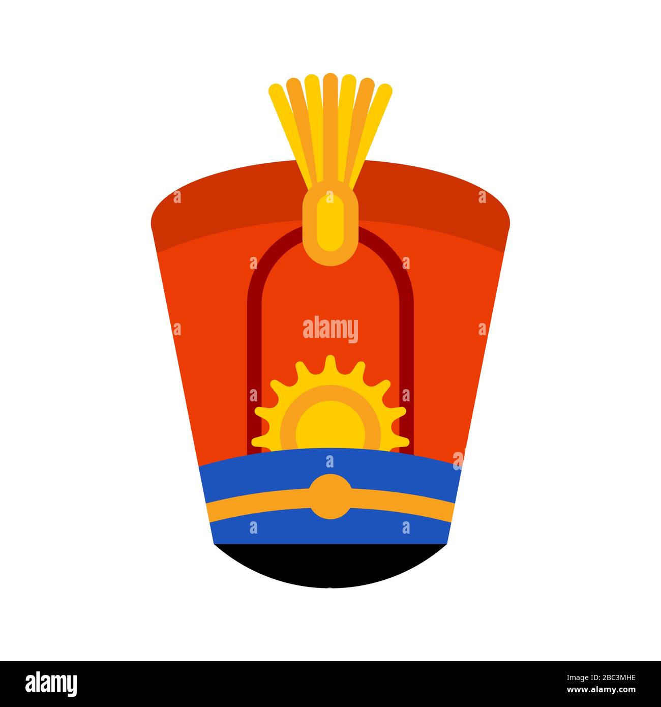 Shako Hussar Kappe Retro-Soldat. Guardsman Vintage Hut. Vektorgrafiken Stock Vektor