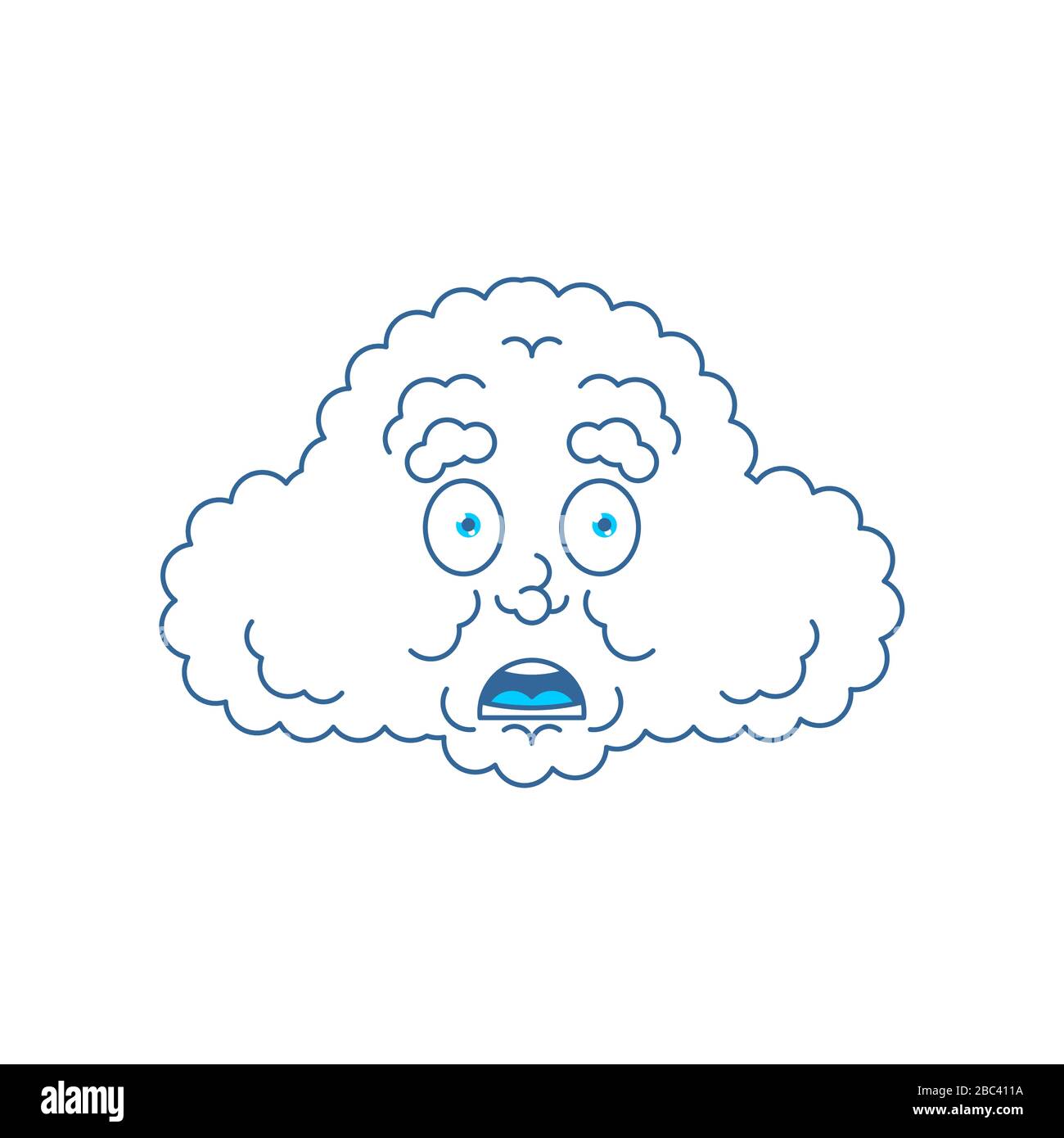 Cloud hat Angst vor OMG-Emotionen. Wolke Mann Oh mein Gott Emoji. Vektorgrafiken Stock Vektor