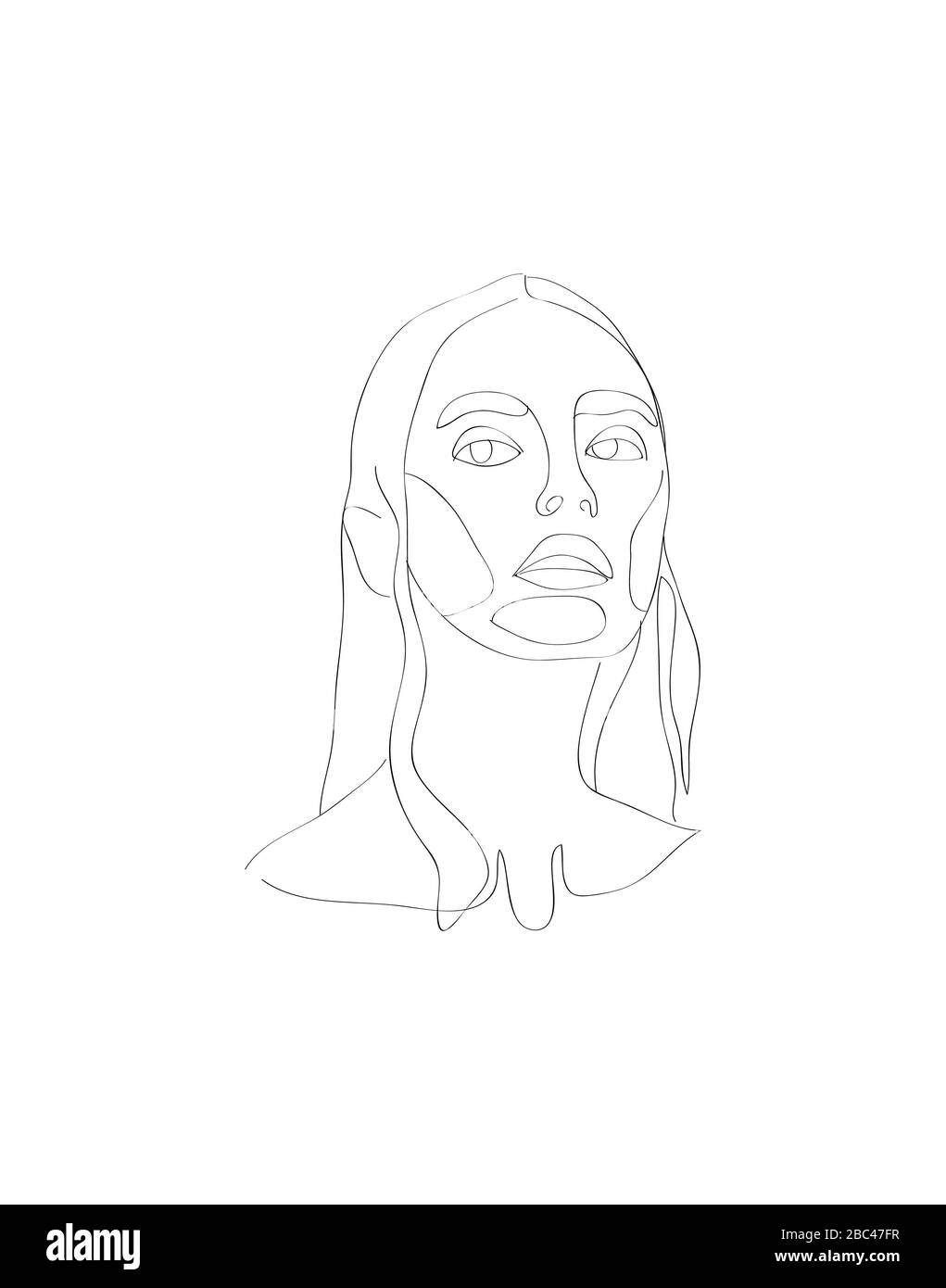 Weibliche Porträtzeichnung Stockfoto