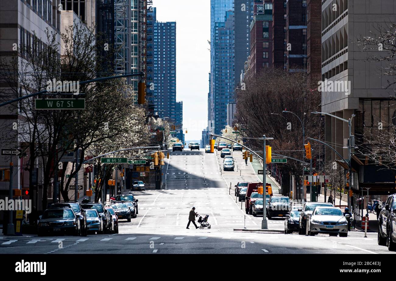 Leere Straßen Soziale Distanzierung In New York City Stockfoto