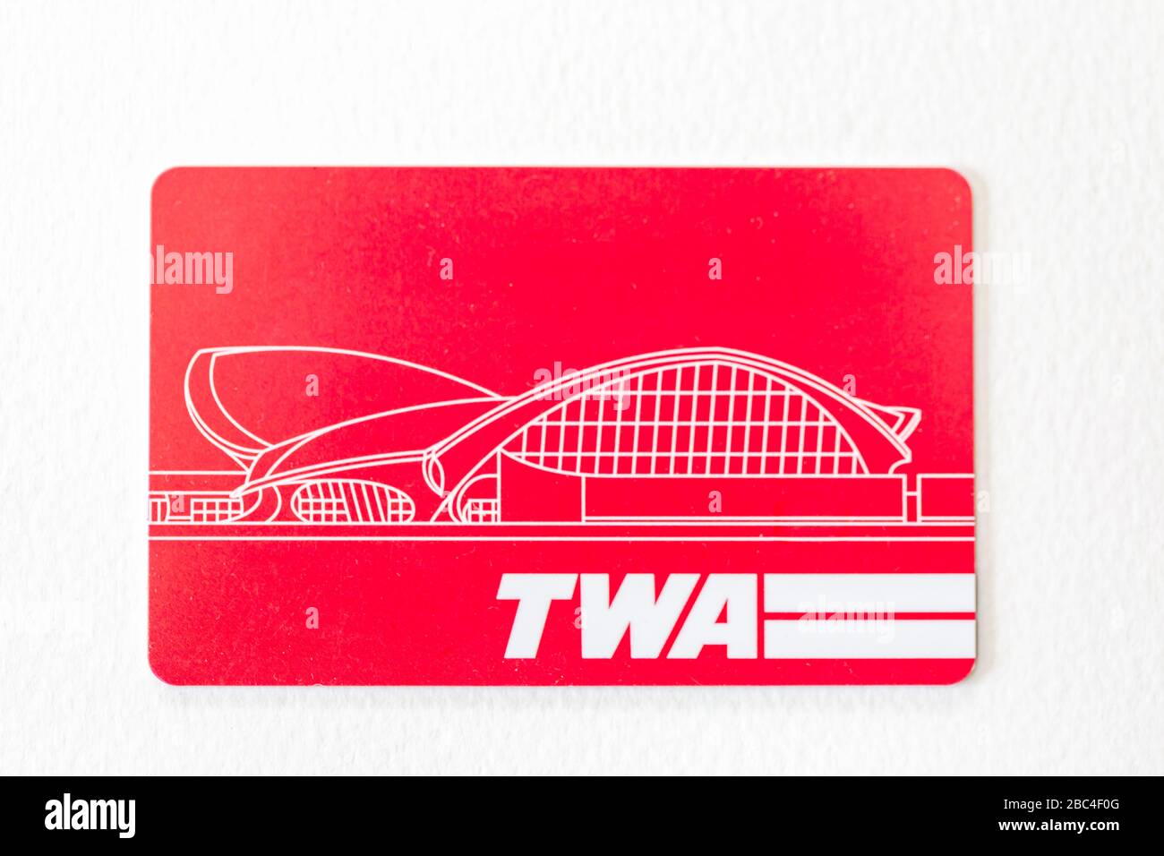 TWA Hotelschlüsselkarte, JFK Airport Stockfoto