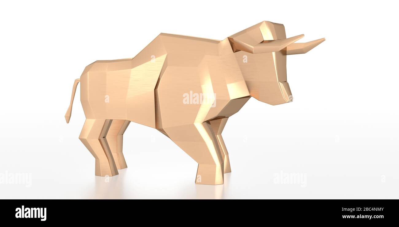 Geometrische Bulle - Markt-/Finanz-/Aktienkonzept - 3D-Abbildung Stockfoto