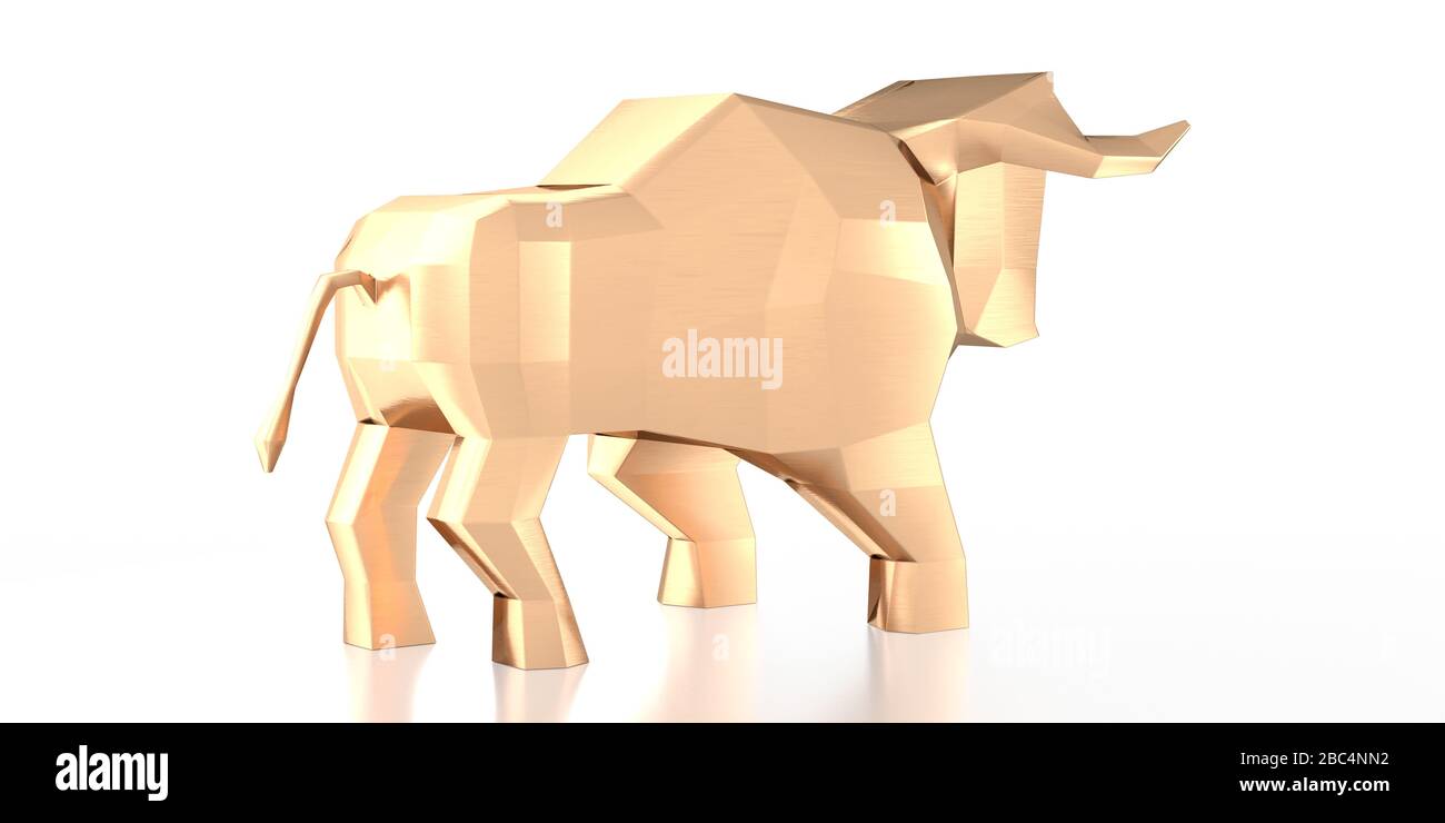 Geometrische Bulle - Markt-/Finanz-/Aktienkonzept - 3D-Abbildung Stockfoto