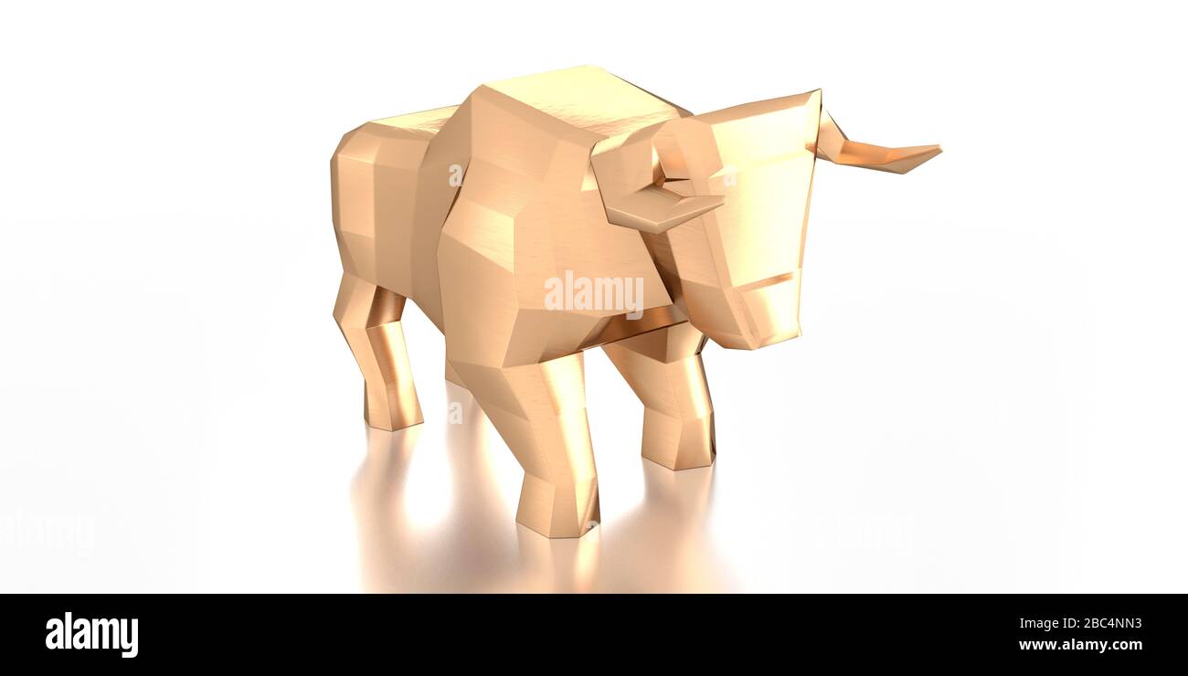 Geometrische Bulle - Markt-/Finanz-/Aktienkonzept - 3D-Abbildung Stockfoto