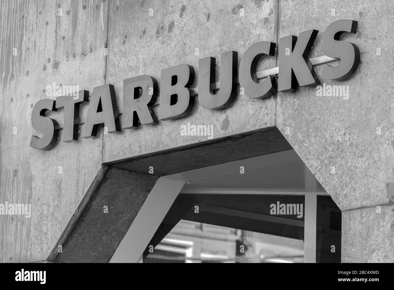 Starbuck-Logo an EINER Wand in Amsterdam, Niederlande 2020 Stockfoto