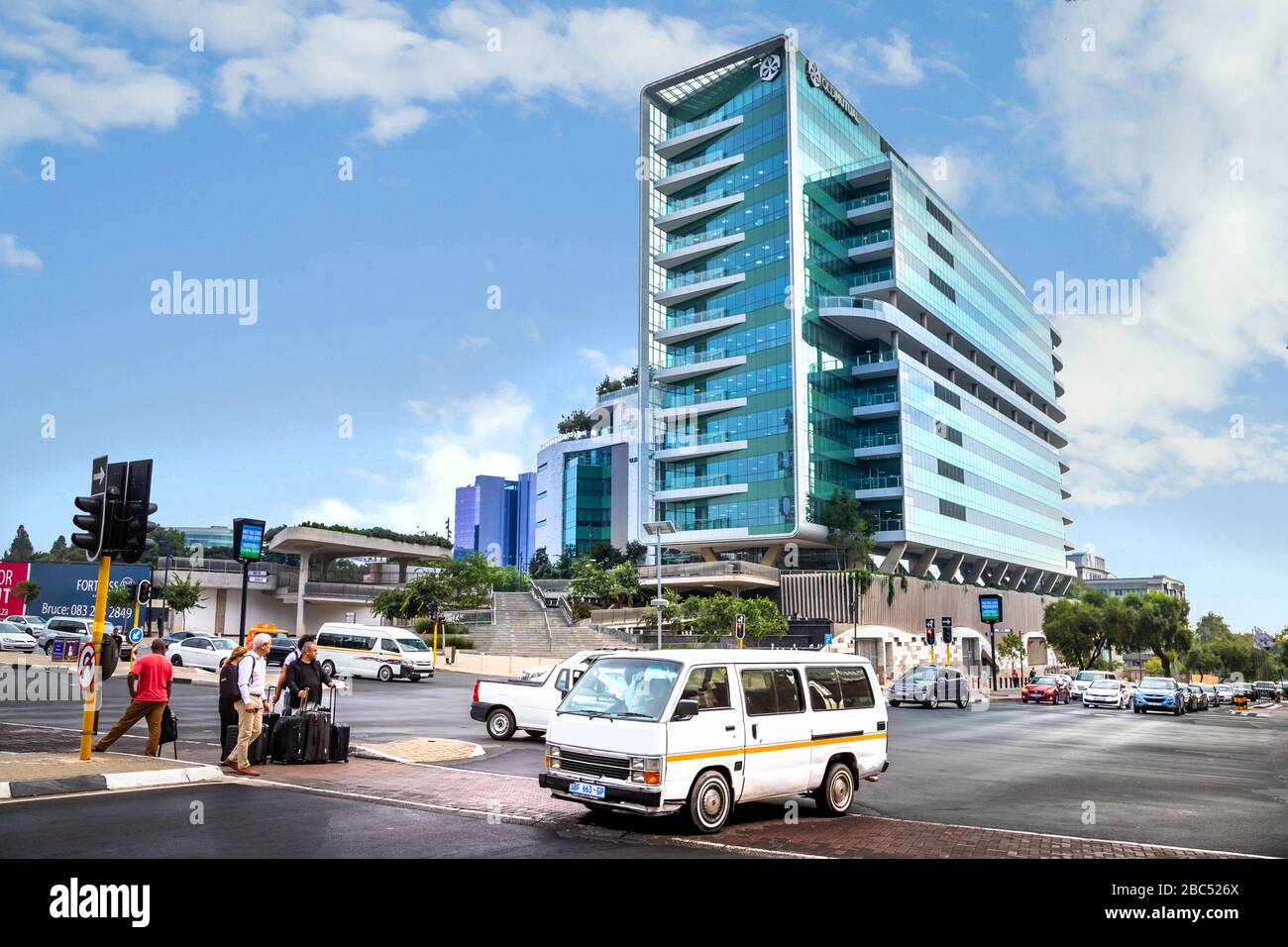 Johannesburg, Südafrika 18. Februar bis 2020: Bürogebäude der Unternehmenszentrale im zentralen Geschäftsviertel. Stockfoto