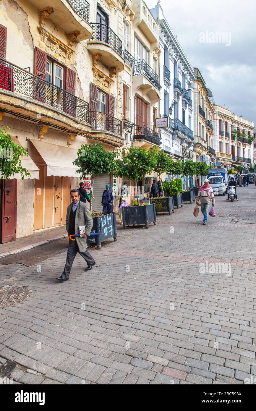Tanger, Marokko: Rue d'Italie Stockfoto