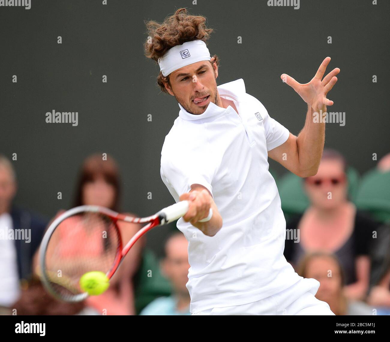 Netherlands Robin Haase im Einsatz gegen Argentiniens Juan Martin Del Potro Stockfoto