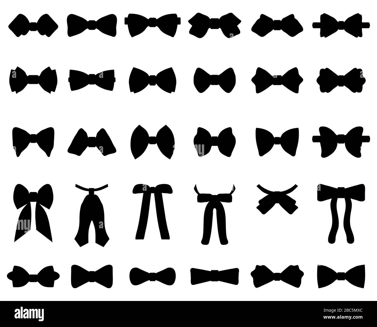 Schwarze Silhouetten von Fliege auf weißem Hintergrund Stockfoto