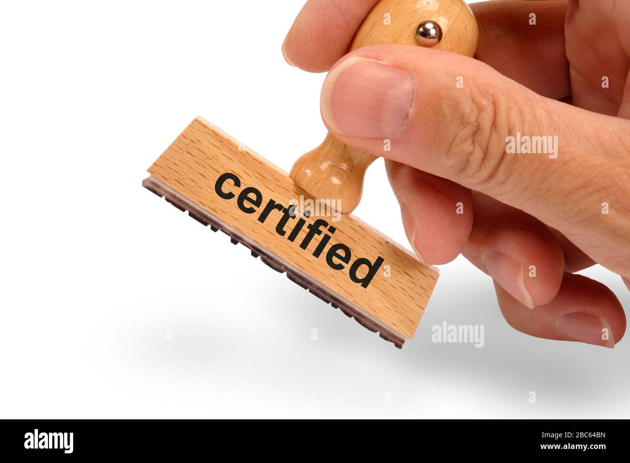 Zertifiziert auf Gummi Stempel gedruckt Stockfoto