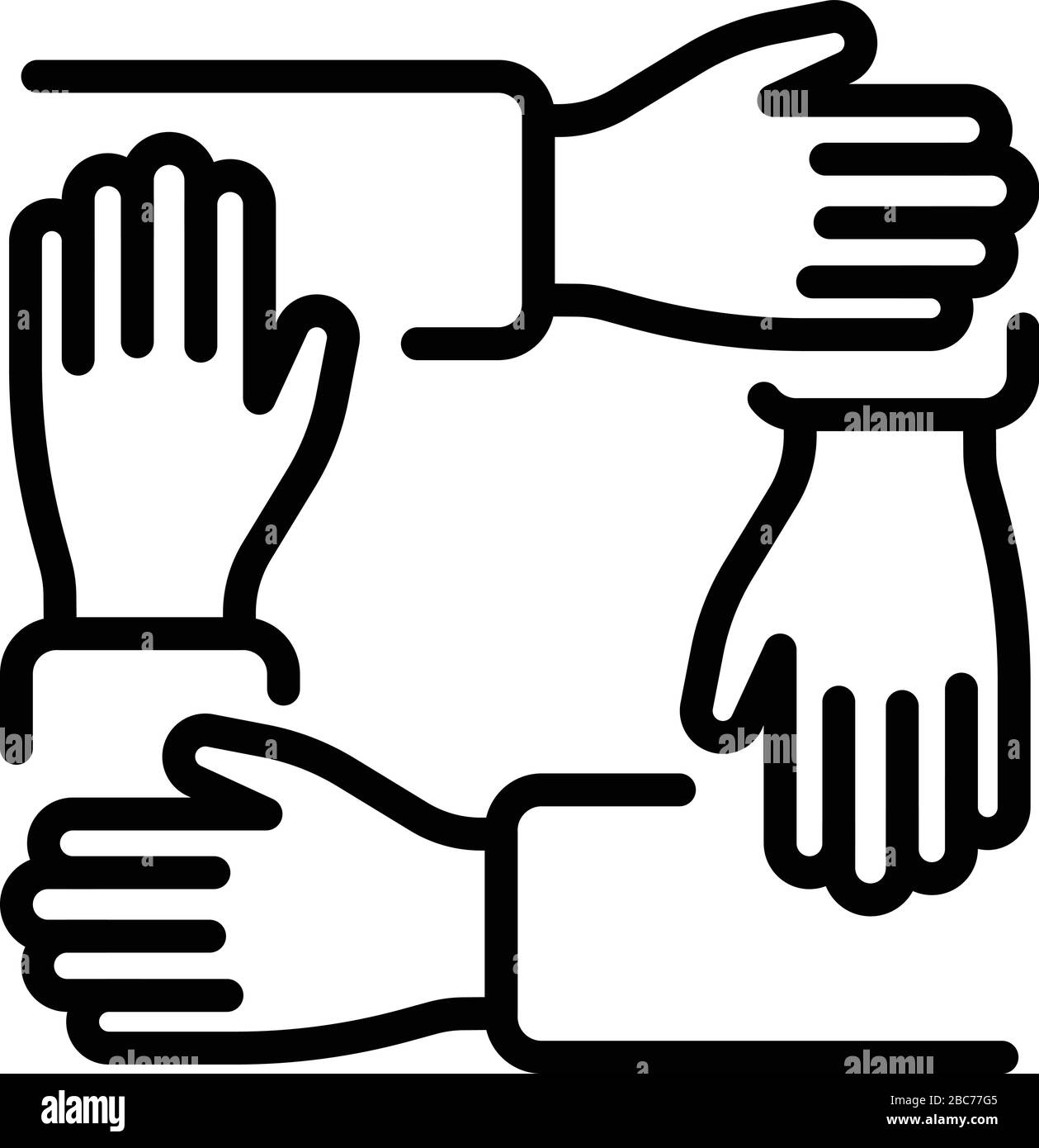 Symbol für Integritätsrassismus, Outline-Stil Stock Vektor