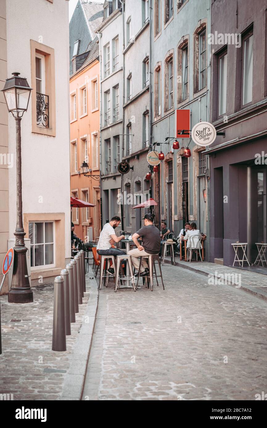 Szene des täglichen Lebens in Luxemburg Stadt Stockfoto