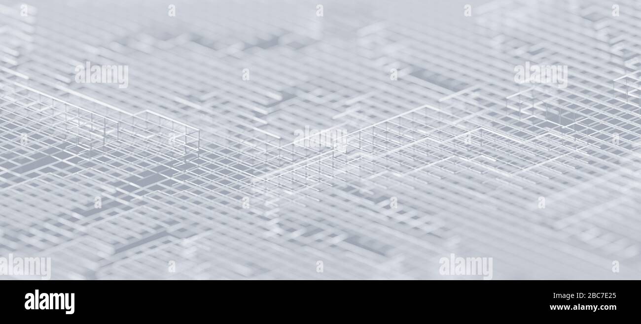 Abstraktes 3d-Rendering der technologischen Oberfläche. Modernes Hintergrunddesign Stockfoto