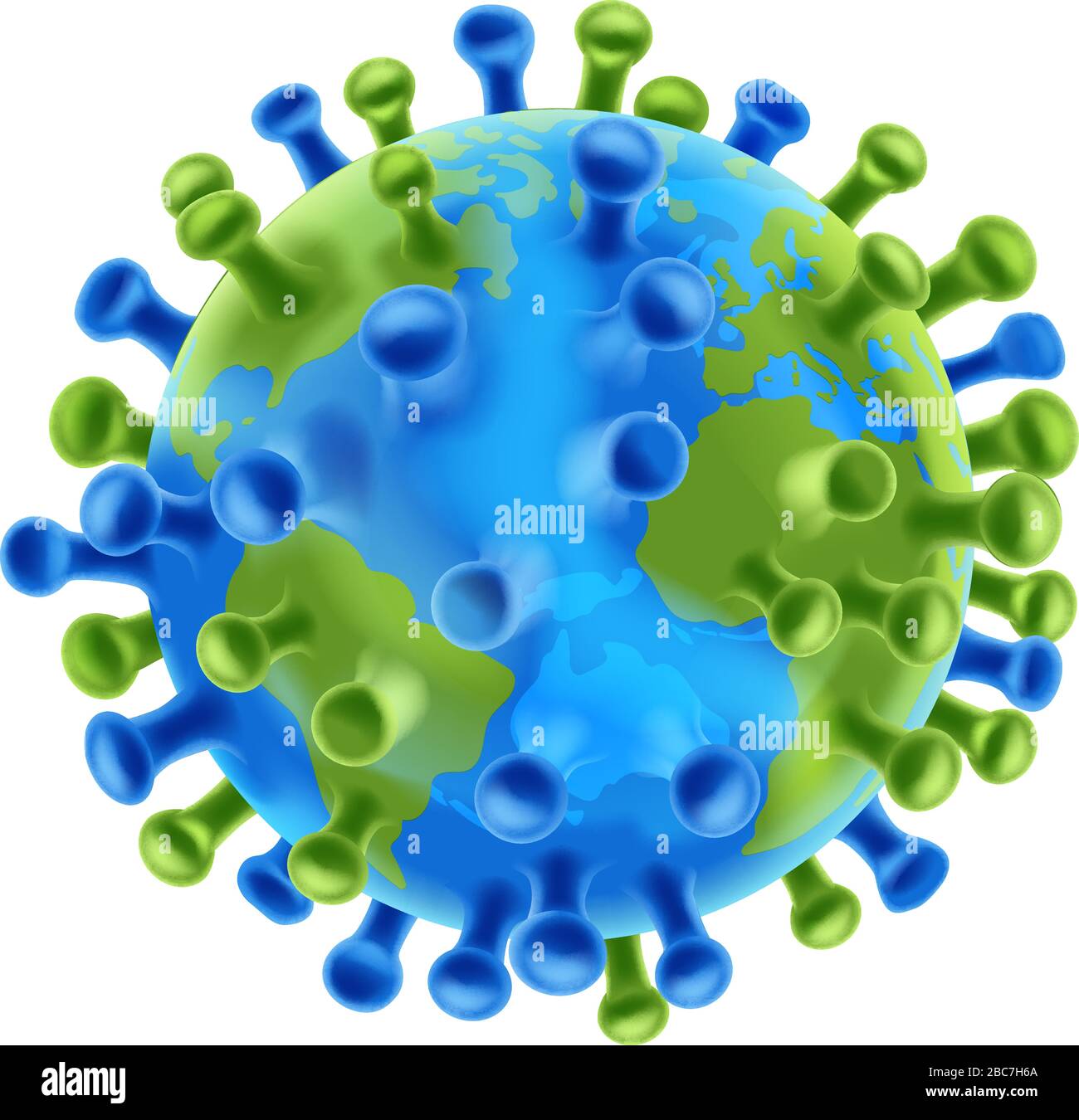 Coronavirus Virus Cell Global Pandemic World Stock Vektor