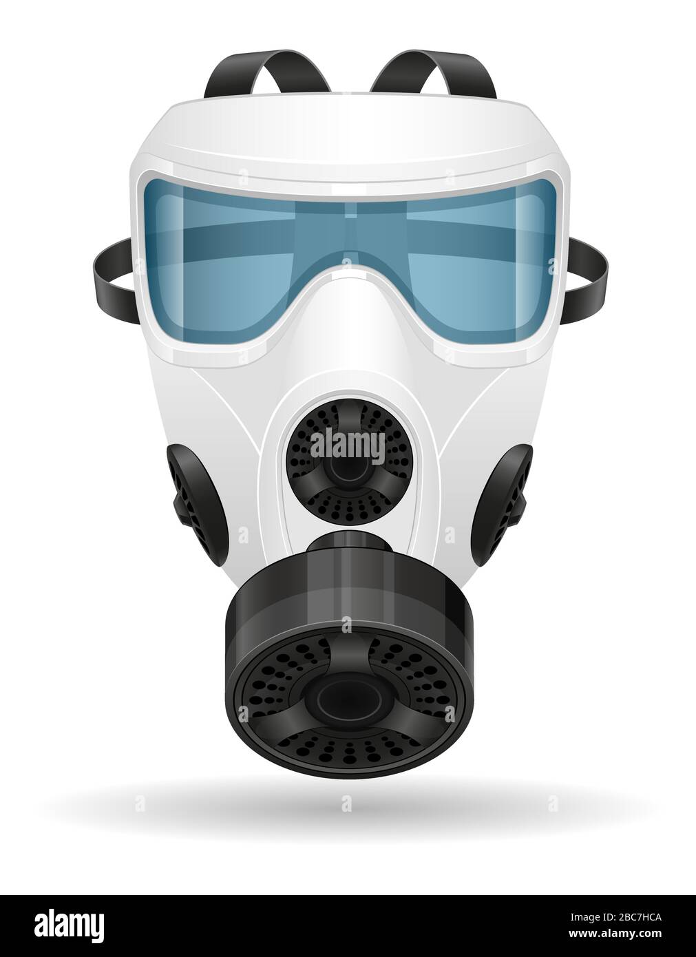 Atemschutzmaske zum Schutz vor Krankheiten und Infektionen, die durch luftgetragene Tröpfchen übertragen werden, stoppen Virus-Vektor-Abbildung isoliert auf w Stock Vektor