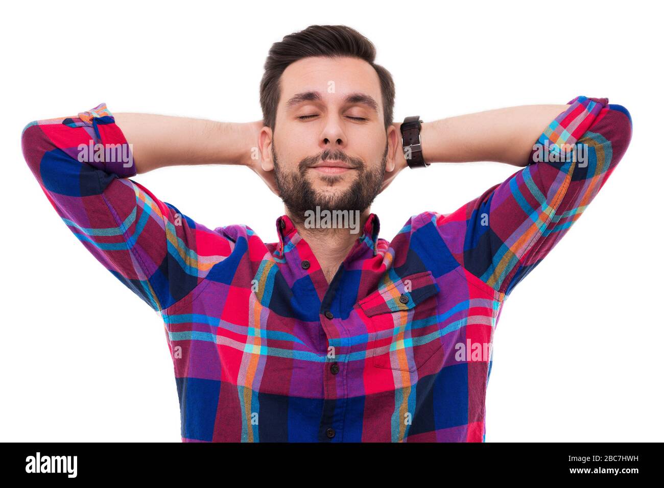Entspannte junger Mann Stockfoto