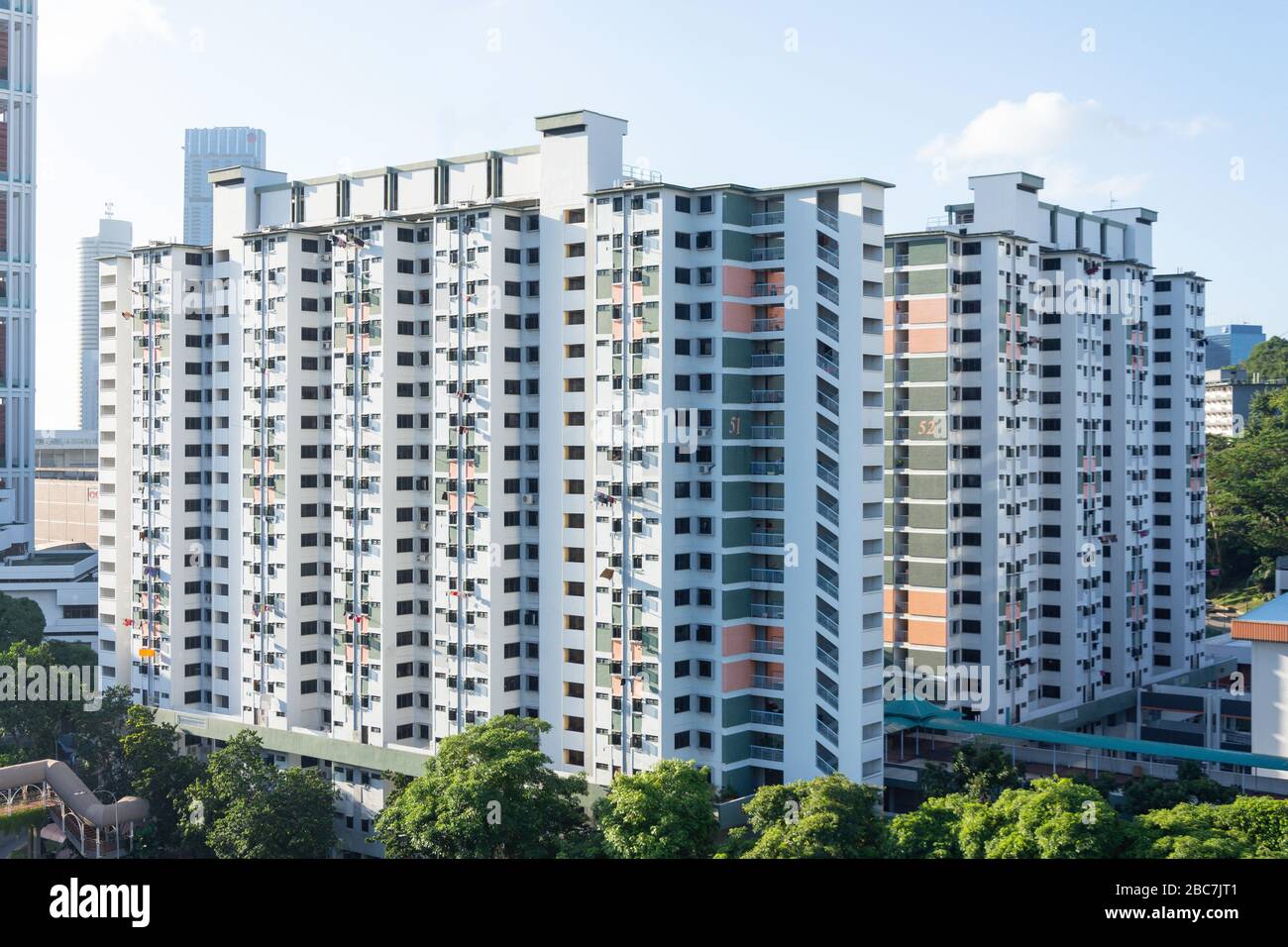Große Wohnblöcke, Havelock Road, Chinatown, Outram District, Central Area, Singapur Stockfoto