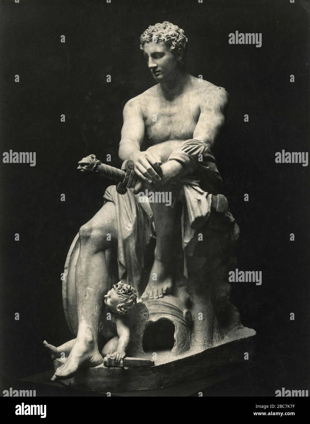 Gott Mars ruht, Marmorskulptur aus Lysippus' Stil, Ludovisi Boncompagni Museum, Rom, Italien 1920er Jahre Stockfoto