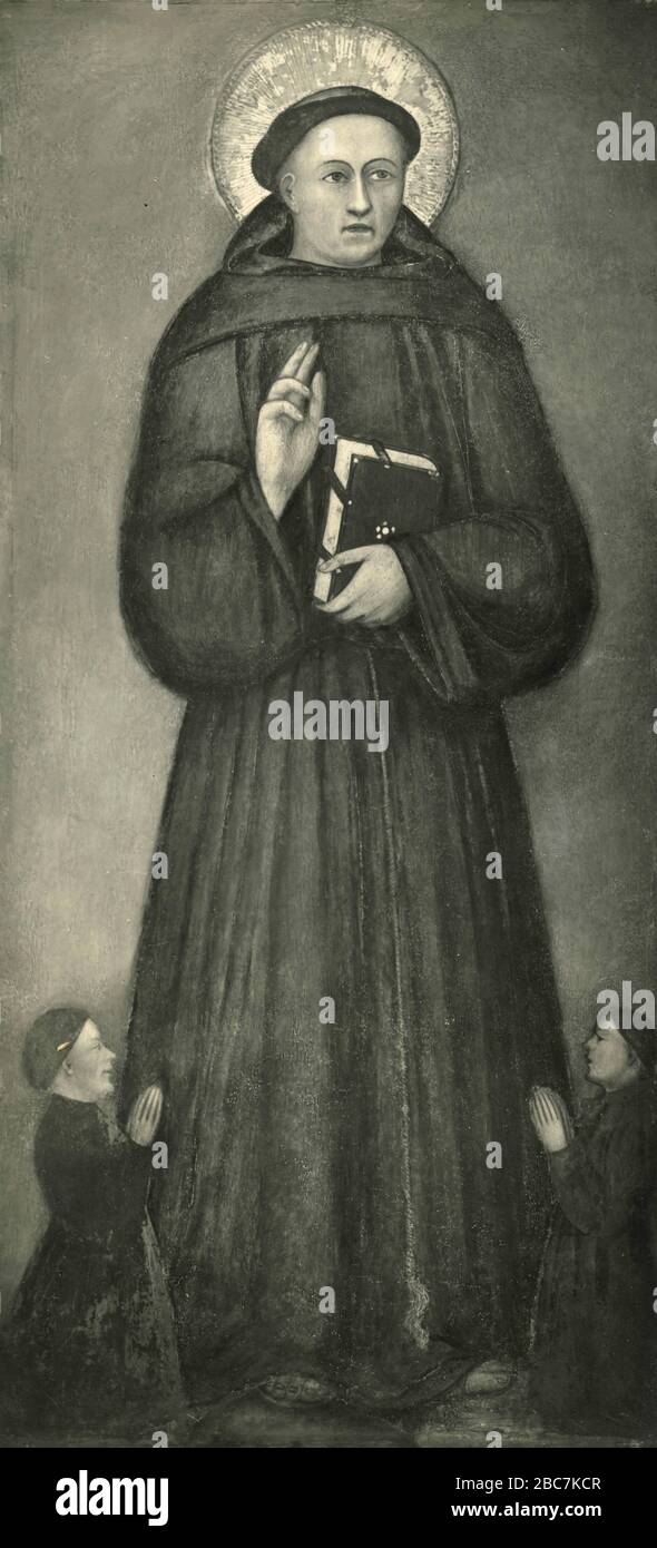S. Anthony, Gemälde der italienischen Schule von Giotto, Basilika S. Anthony, Padua, Italien der 1920er Jahre Stockfoto