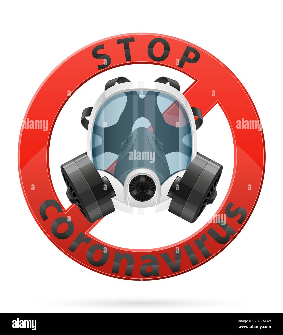 Atemschutzmaske zum Schutz vor Krankheiten und Infektionen, die durch luftgetragene Tröpfchen übertragen werden, stoppen Virus-Vektor-Abbildung isoliert auf w Stock Vektor